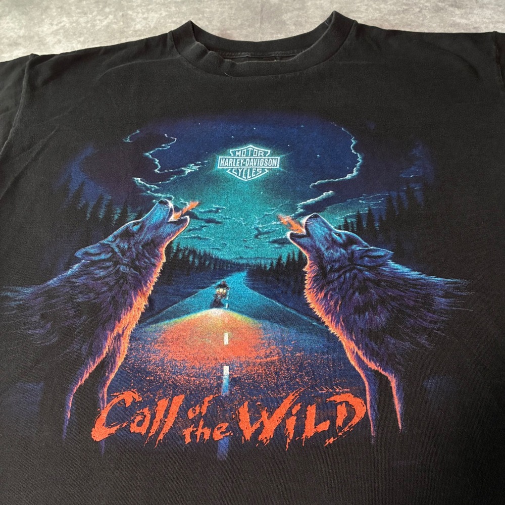 Vintage 90s Harley-Davidson Zion St. George Utah Call of the Wild Wolf T-Shirt